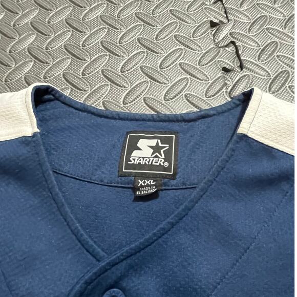 Vintage 90s Starter ROGER CLEMENS Blue NEW YORK YANKEES MLB Team JERSEY XXL - Picture 4 of 10